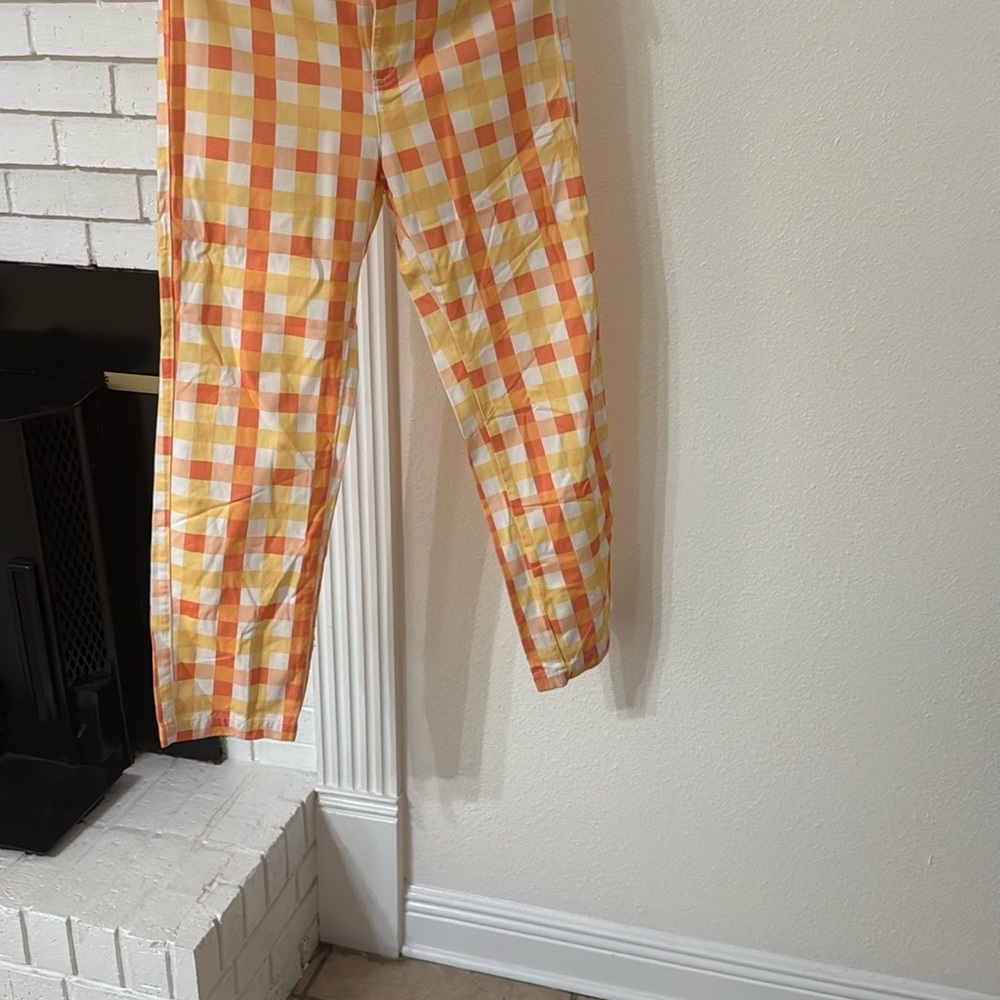 Free People Vibrant Checkered Blouse